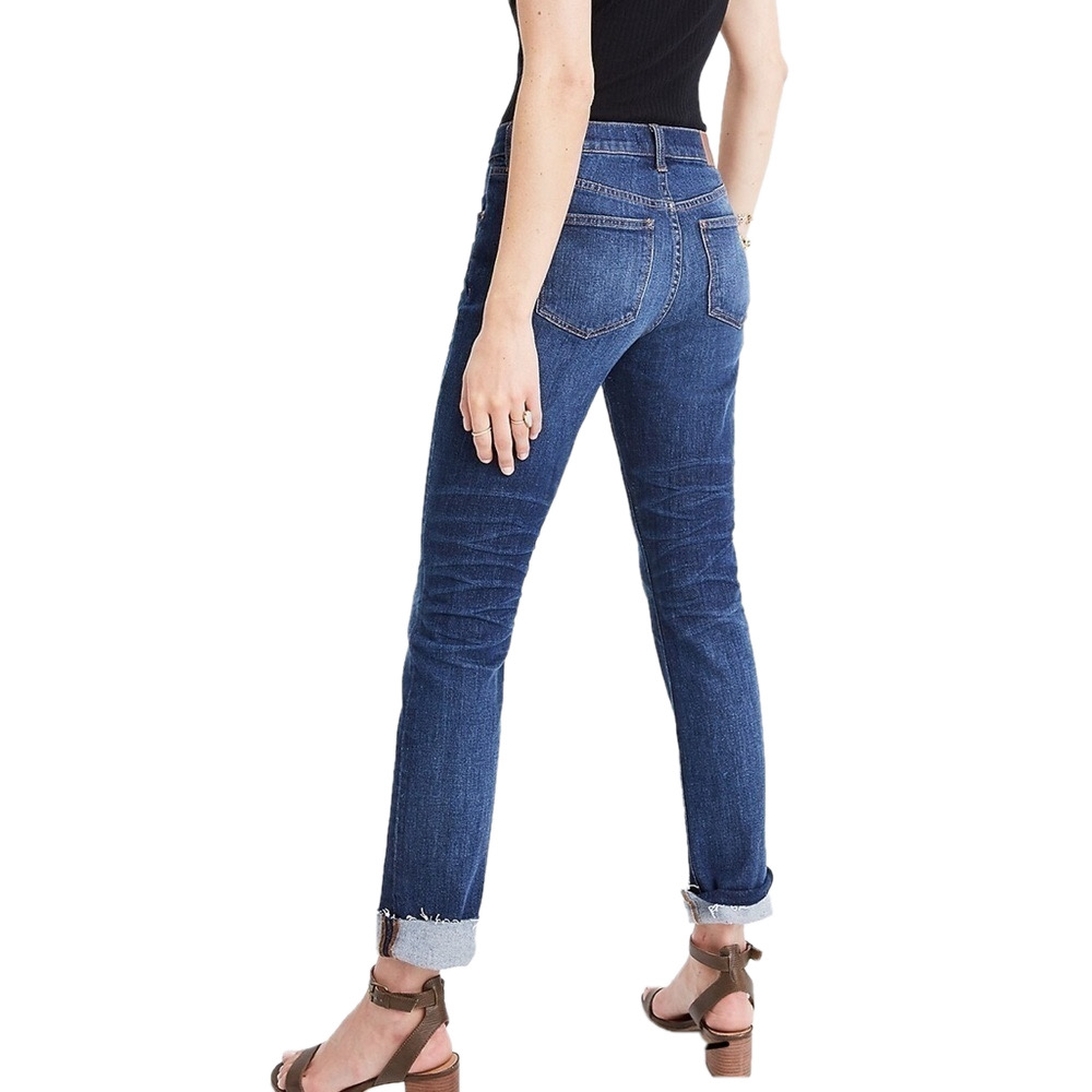Madewell jean The mid -Rise Slim Boyjean in Raw-Hemmed